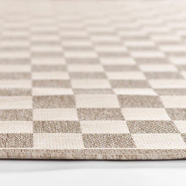 Grey/Beige Checkered Rugs, Pick Your Size
