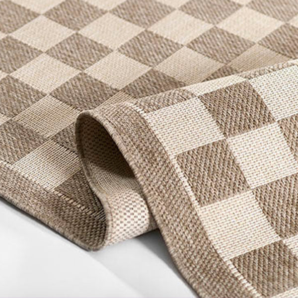 Grey/Beige Checkered Rugs, Pick Your Size