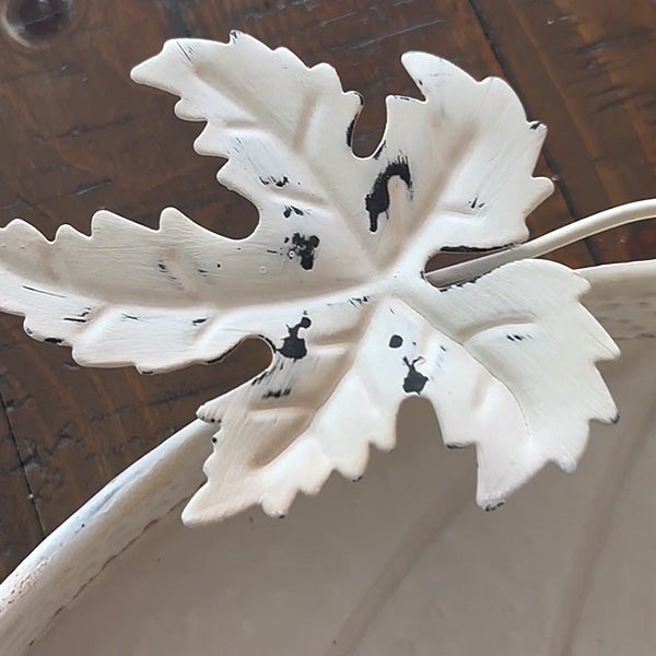 Chippy Whitewashed Pumpkin Trays, Set of 2