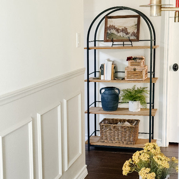 Four Layer Open Display Wood Shelf