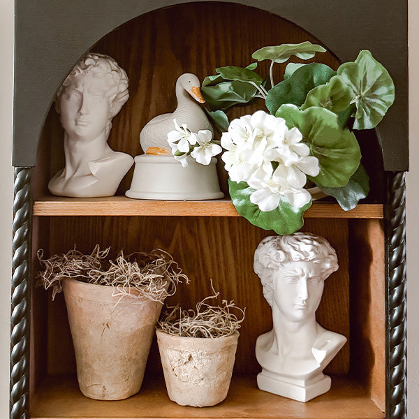 Arched Dark Wood Mounted Wall Shelf