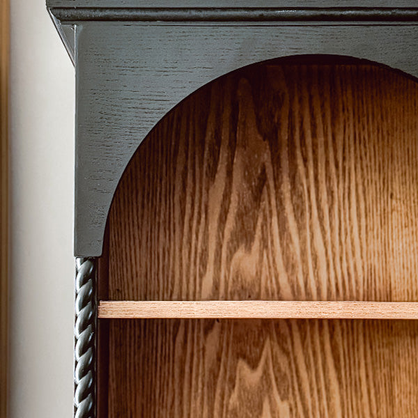 Arched Dark Wood Mounted Wall Shelf