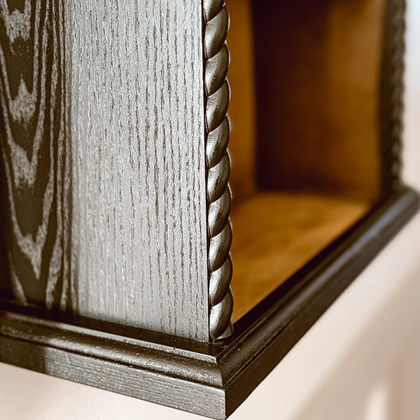 Arched Dark Wood Mounted Wall Shelf