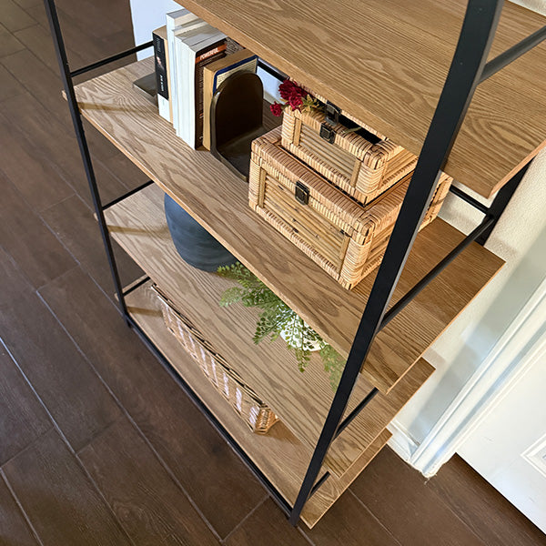 Four Layer Open Display Wood Shelf