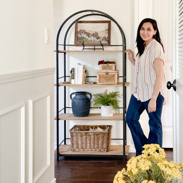 Four Layer Open Display Wood Shelf
