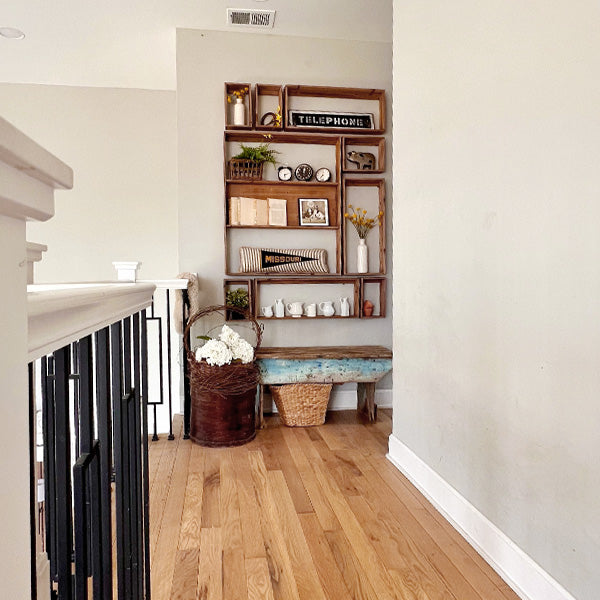 Open Modular Wooden Wall Shelves, Set of Nine