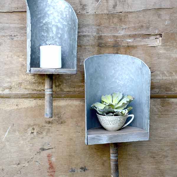 Hanging Grain Scoop Shelf  Set Of 2