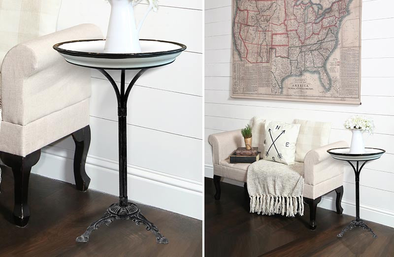 French Enamel Top Table