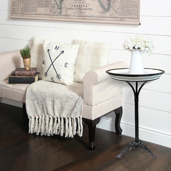 French Enamel Top Table