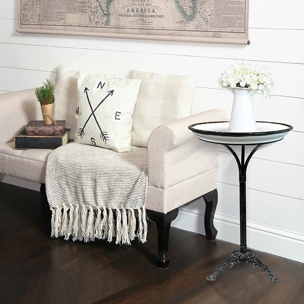 French Enamel Top Table