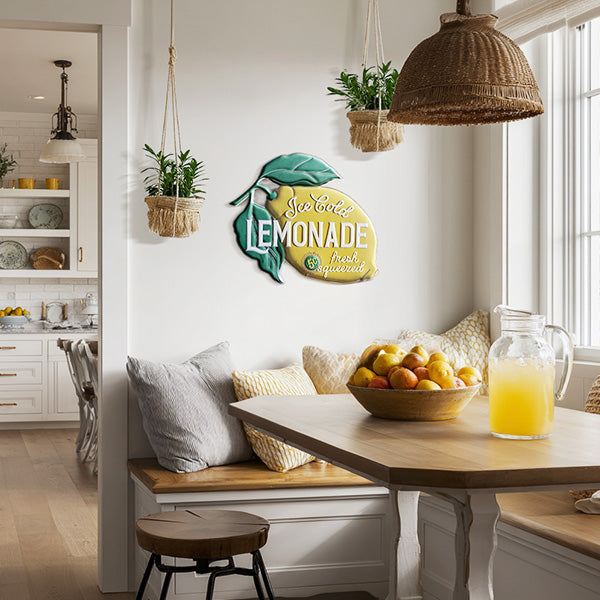 Vintage-Inspired Ice Cold Lemonade Wall Sign