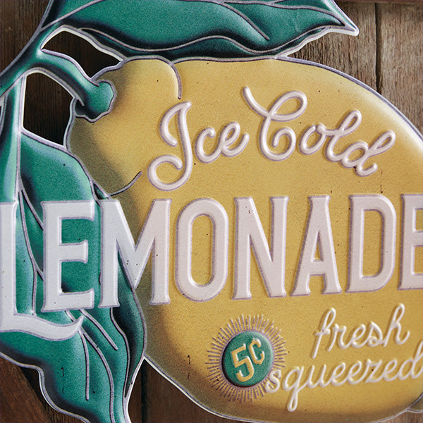 Vintage-Inspired Ice Cold Lemonade Wall Sign