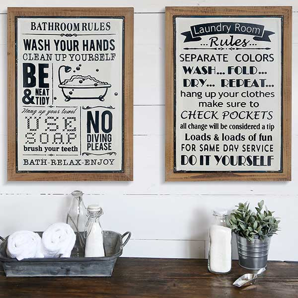 Enamelware Inspired Typography Sign, Pick your Style