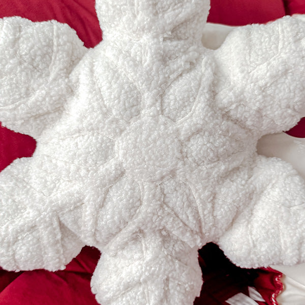 18 Inch Sherpa Snowflake Shaped Pillow