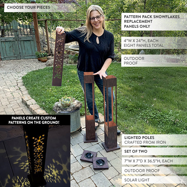 Interchange-a-glow Series: Snowflake Pattern Light Pillars