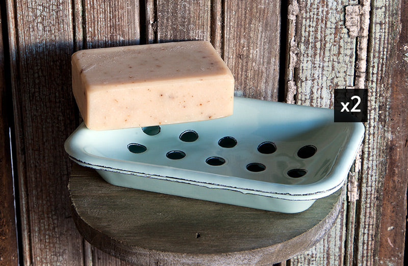 Enamelware Soap Dish  Set of 2
