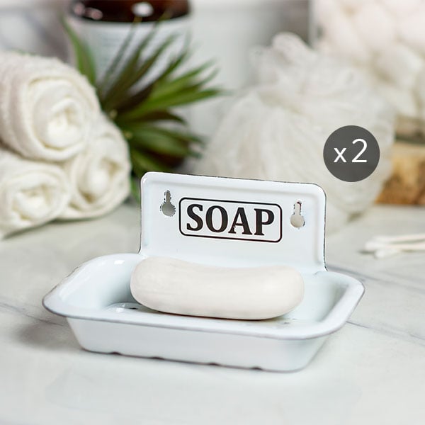 Enamelware Soap Dish, Set of 2