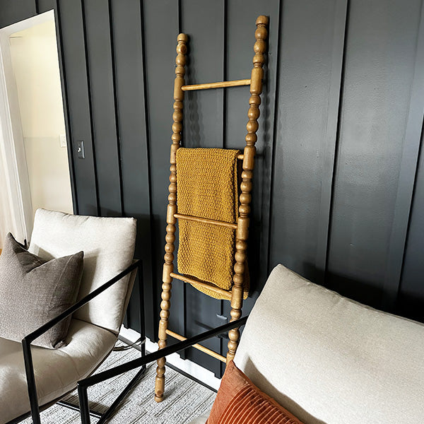 72 Inch Turned Wood Spindle Display Ladder