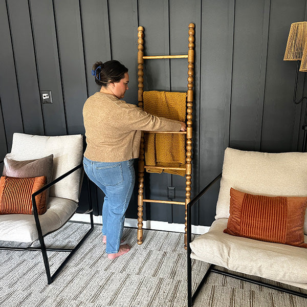 72 Inch Turned Wood Spindle Display Ladder