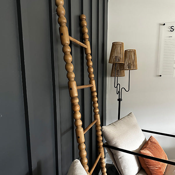 72 Inch Turned Wood Spindle Display Ladder