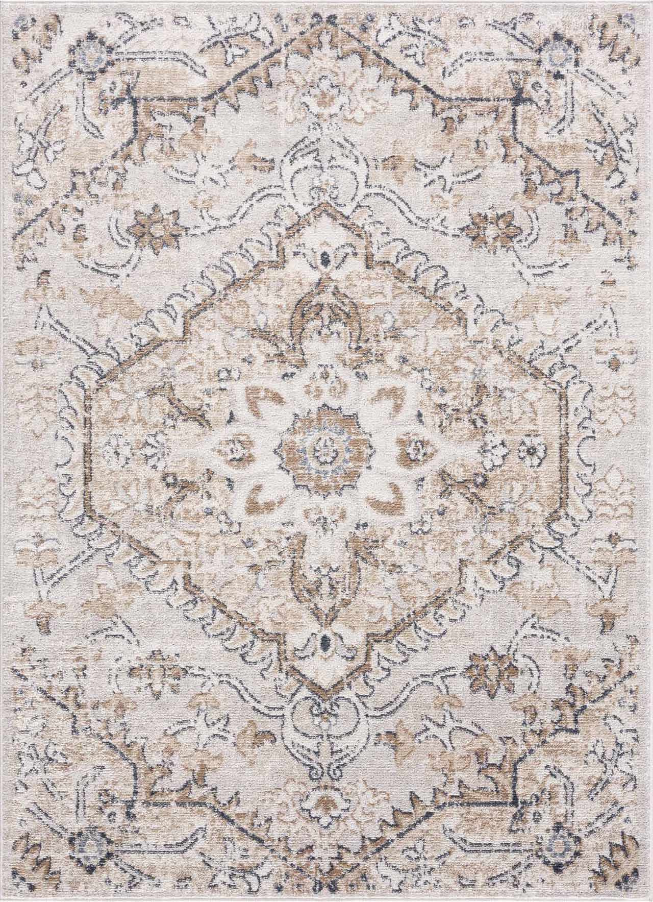 Cream Distressed Area Rug
