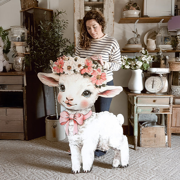 Easter Animal Outdoor Wooden Yard Signs on Metal Stands, Choose Your Style