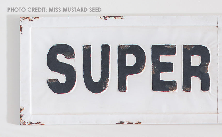 *LONG* Embossed Super Market Sign