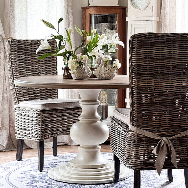 Artisanal Weathered White Swan Planters, Set of Two