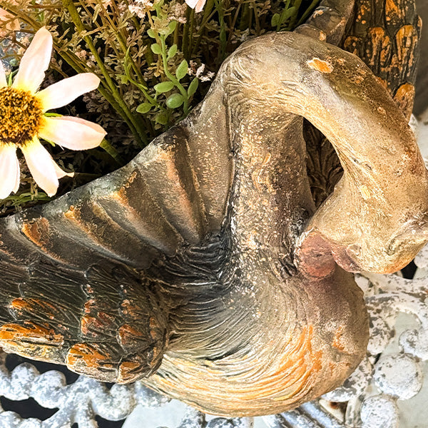 Large Distressed Outdoor Swan Planter