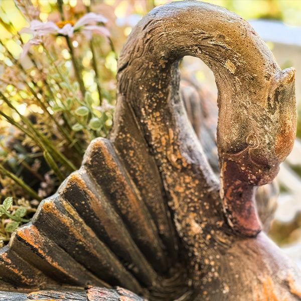Large Distressed Outdoor Swan Planter