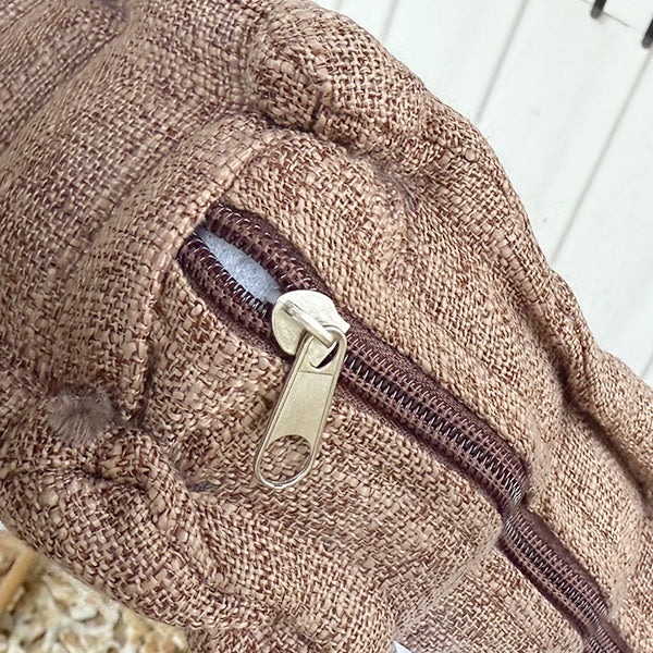 Brown Porch Swing with Cushion