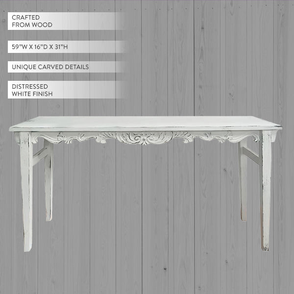 French Country Distressed Console Table