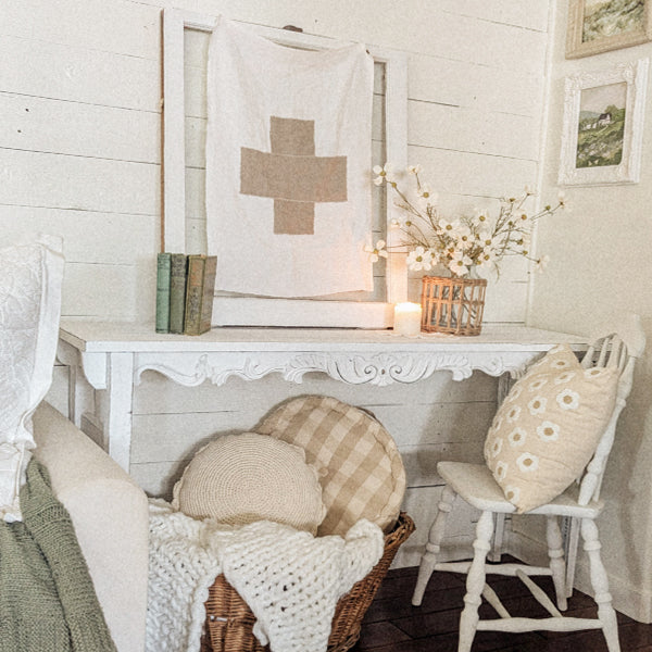 French Country Distressed Console Table