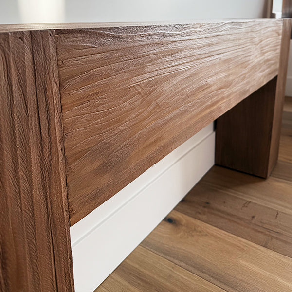 66 Inch Distressed Pine Wood Console Table