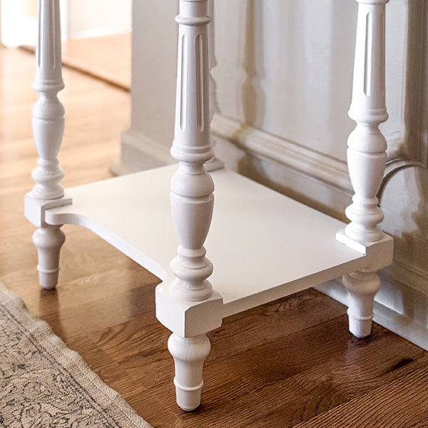 Ornate White Wooden Side Table