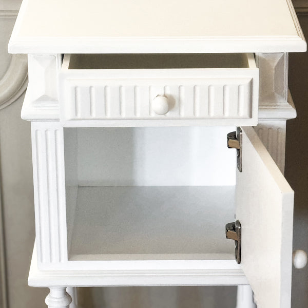 Ornate White Wooden Side Table