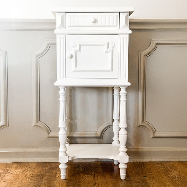 Ornate White Wooden Side Table