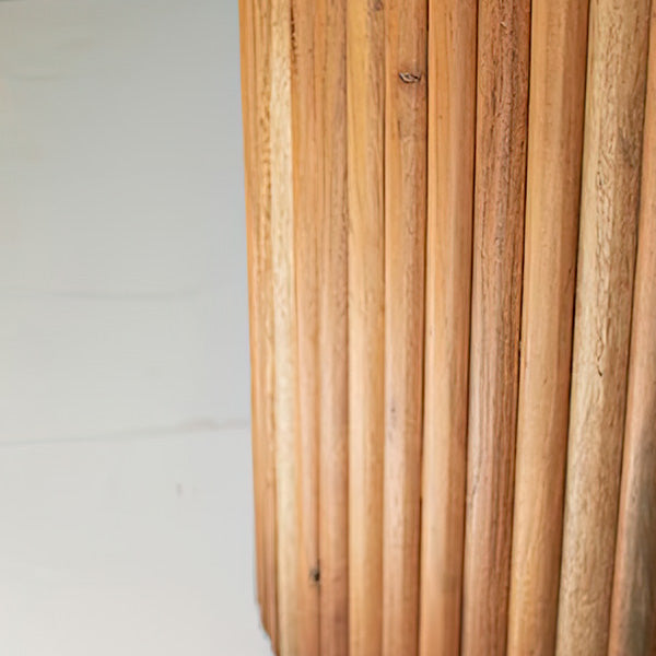 Acacia Wood Round Accent Tables, Set of Four