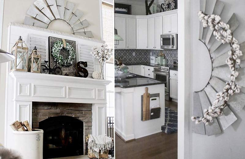 58 Inch Half Windmill Decor