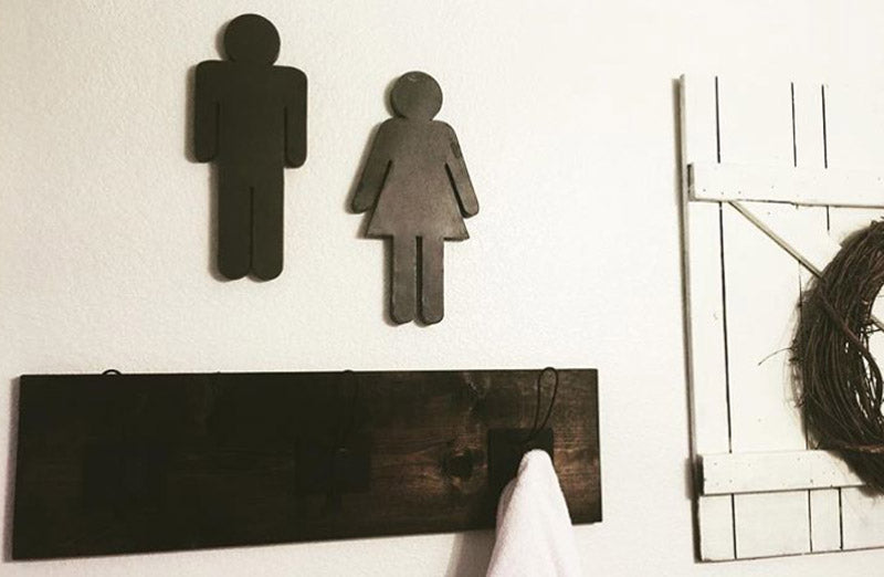 *LARGE* Metal Gender Bathroom Signs  Set of 2