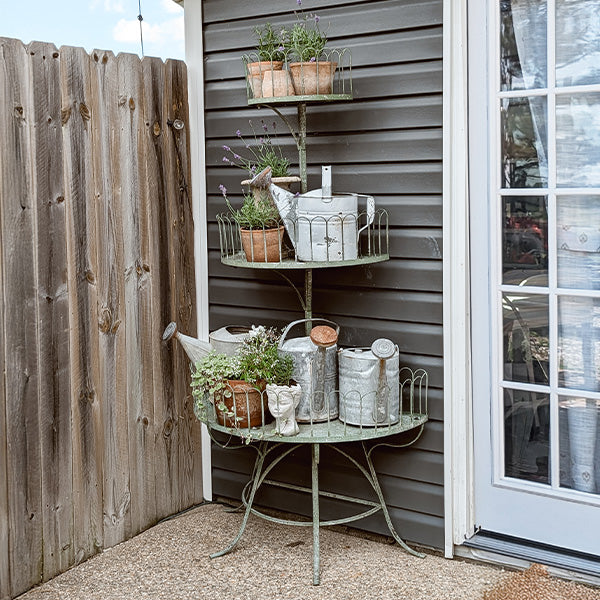 71 Inch Iron Conservatory Tiered Shelf