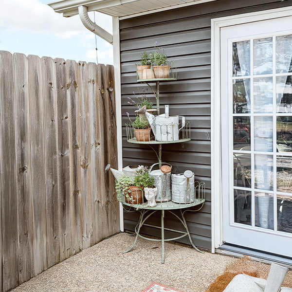 71 Inch Iron Conservatory Tiered Shelf