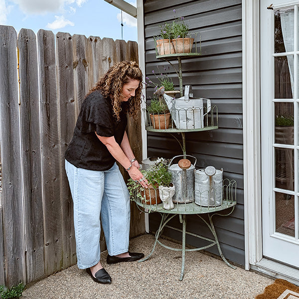 71 Inch Iron Conservatory Tiered Shelf