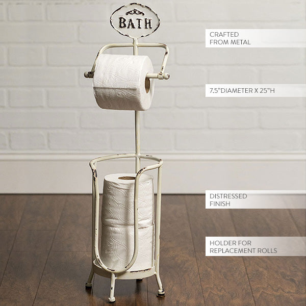 Distressed Vintage Bath Tissue Stand