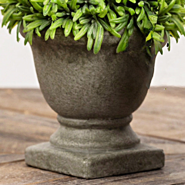 Faux Topiary Grass in Weathered Pot
