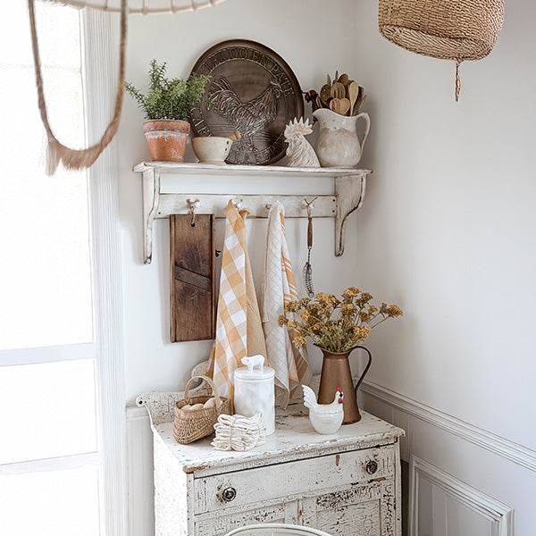 French Farmhouse Copper Finish Rooster Tray Wall Art