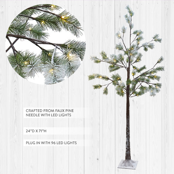 6 Foot Faux Pine Pre-Lit LED Christmas Tree