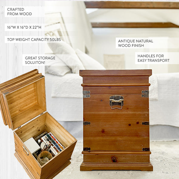 Wooden Trunk End Table