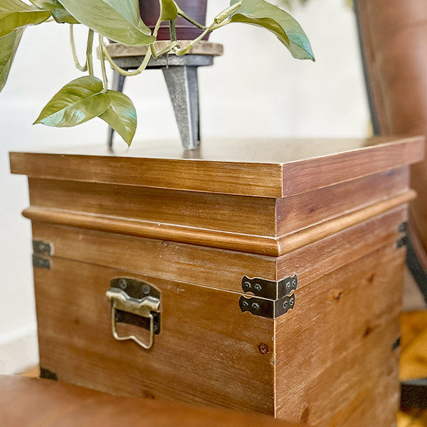 Wooden Trunk End Table