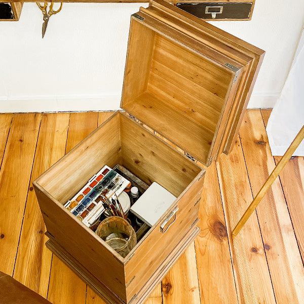 Wooden Trunk End Table
